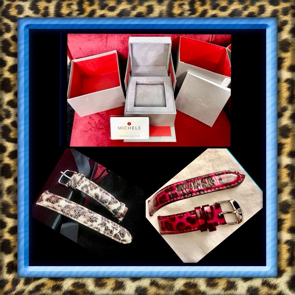 👑✅PRICE FIRM✅ AUTHENTIC 2 Michele Watch Bands & Empty Box Set